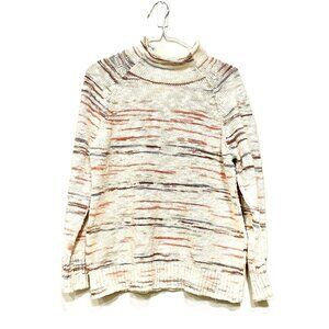 L.L. Bean Cotton Ragg Funnel Neck Pullover Multicolor Space-Dye NWOT - Women’s M